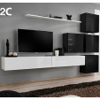 Conjunto de Móveis de Sala Berit cor cinzento e branca Modelo 2C