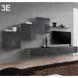 Conjunto de Móveis de Sala Berit cor cinzento Modelo 3E