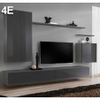 Conjunto de Móveis de Sala Berit cor cinzento Modelo 4E